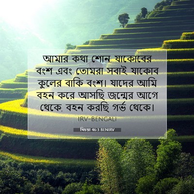 Picture 07 - যিচয়া 46:3 BENIRV - আমার কথা শোন, - Bible Verse Picture
