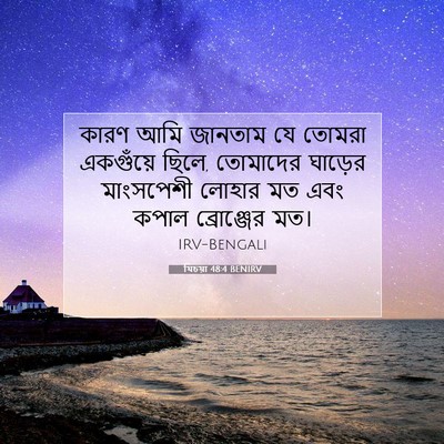 Picture 07 - যিচয়া 48:4 BENIRV - কারণ আমি জানতাম যে - Bible Verse Picture