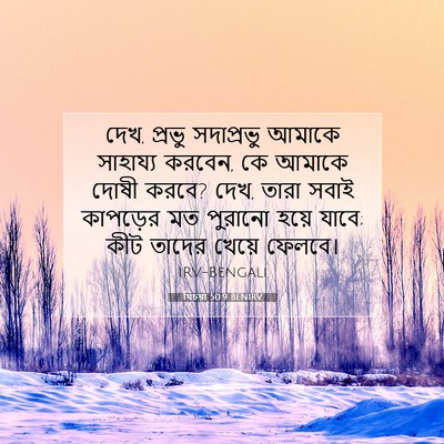 Picture 07 - যিচয়া 50:9 BENIRV - দেখ, প্রভু - Bible Verse Picture