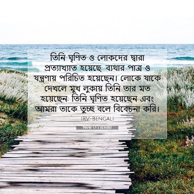 Picture 07 - যিচয়া 53:3 BENIRV - তিনি ঘৃণিত ও - Bible Verse Picture