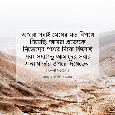 Picture 07 - যিচয়া 53:6 BENIRV - আমরা সবাই মেষের মত - Bible Verse Picture