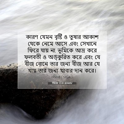 Picture 07 - যিচয়া 55:10 BENIRV - কারণ যেমন বৃষ্টি ও - Bible Verse Picture