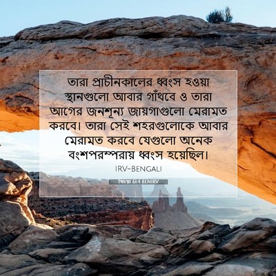 Picture 07 - যিচয়া 61:4 BENIRV - তারা প্রাচীনকালের - Bible Verse Picture