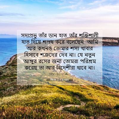 Picture 07 - যিচয়া 62:8 BENIRV - সদাপ্রভু তাঁর ডান - Bible Verse Picture