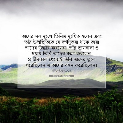 Picture 07 - যিচয়া 63:9 BENIRV - তাদের সব দুঃখে, - Bible Verse Picture