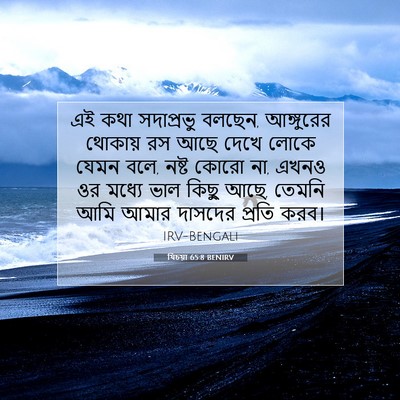 Picture 07 - যিচয়া 65:8 BENIRV - এই কথা সদাপ্রভু - Bible Verse Picture