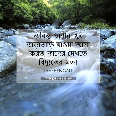 Picture 07 - যিহিষ্কেল 1:14 BENIRV - জীবন্ত প্রাণীরা - Bible Verse Picture