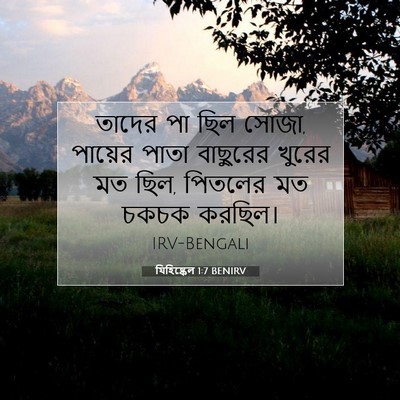 Picture 07 - যিহিষ্কেল 1:7 BENIRV - তাদের পা ছিল সোজা, - Bible Verse Picture
