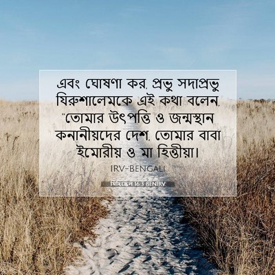 Picture 07 - যিহিষ্কেল 16:3 BENIRV - এবং ঘোষণা কর, প্রভু - Bible Verse Picture
