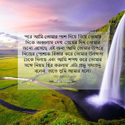Picture 07 - যিহিষ্কেল 16:8 BENIRV - পরে আমি তোমার পাশ - Bible Verse Picture