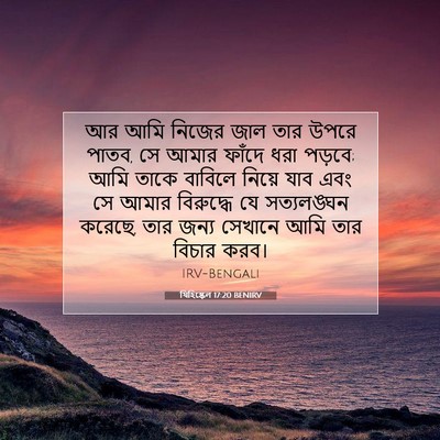 Picture 07 - যিহিষ্কেল 17:20 BENIRV - আর আমি নিজের জাল - Bible Verse Picture