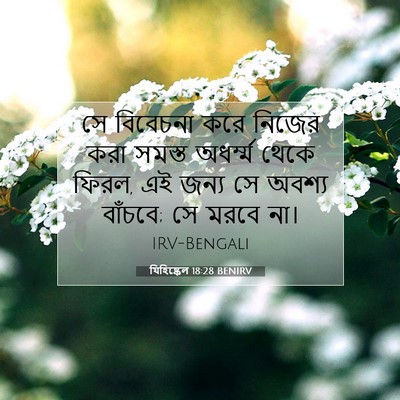 Picture 07 - যিহিষ্কেল 18:28 BENIRV - সে বিবেচনা করে - Bible Verse Picture