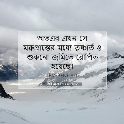 Picture 07 - যিহিষ্কেল 19:13 BENIRV - অতএব এখন সে - Bible Verse Picture