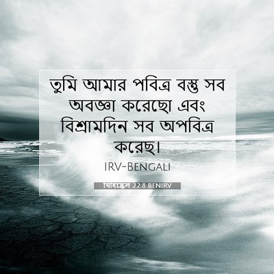 Picture 07 - যিহিষ্কেল 22:8 BENIRV - তুমি আমার পবিত্র - Bible Verse Picture