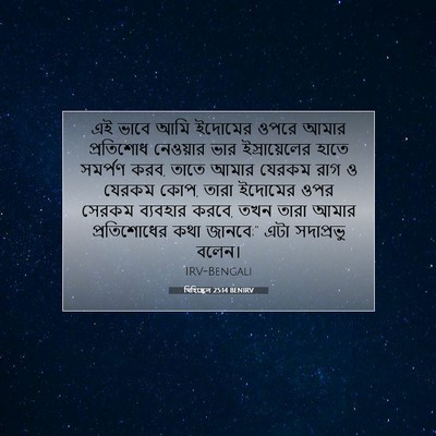 Picture 07 - যিহিষ্কেল 25:14 BENIRV - এই ভাবে আমি ইদোমের - Bible Verse Picture