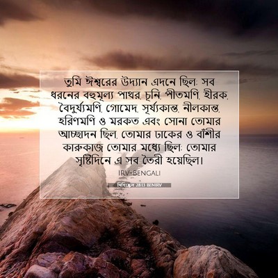 Picture 07 - যিহিষ্কেল 28:13 BENIRV - তুমি ঈশ্বরের - Bible Verse Picture