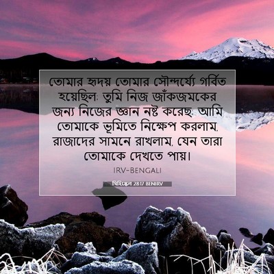 Picture 07 - যিহিষ্কেল 28:17 BENIRV - তোমার হৃদয় তোমার - Bible Verse Picture