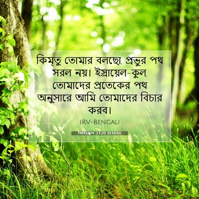 Picture 07 - যিহিষ্কেল 33:20 BENIRV - কিম্তু তোমার বলছো, - Bible Verse Picture