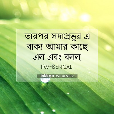 Picture 07 - যিহিষ্কেল 35:1 BENIRV - তারপর সদাপ্রভুর এ - Bible Verse Picture