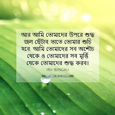 Picture 07 - যিহিষ্কেল 36:25 BENIRV - আর আমি তোমাদের - Bible Verse Picture