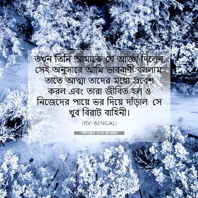 Picture 07 - যিহিষ্কেল 37:10 BENIRV - তখন তিনি আমাকে যে - Bible Verse Picture
