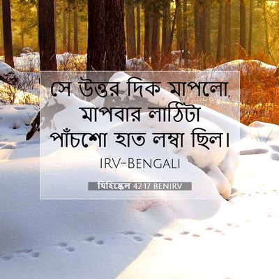 Picture 07 - যিহিষ্কেল 42:17 BENIRV - সে উত্তর দিক মাপলো, - Bible Verse Picture