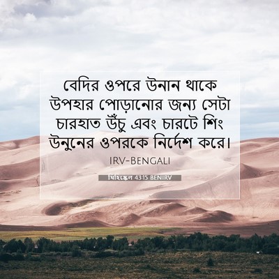 Picture 07 - যিহিষ্কেল 43:15 BENIRV - বেদির ওপরে উনান - Bible Verse Picture