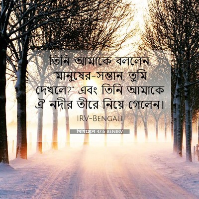 Picture 07 - যিহিষ্কেল 47:6 BENIRV - তিনি আমাকে বললেন, - Bible Verse Picture