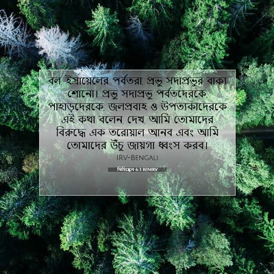Picture 07 - যিহিষ্কেল 6:3 BENIRV - বল, ইস্রায়েলের - Bible Verse Picture