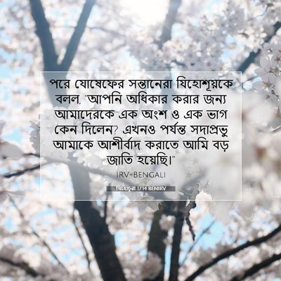 Picture 07 - যিহোচূৱা 17:14 BENIRV - পরে যোষেফের - Bible Verse Picture