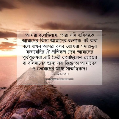 Picture 07 - যিহোচূৱা 22:28 BENIRV - আমরা বলেছিলাম, - Bible Verse Picture