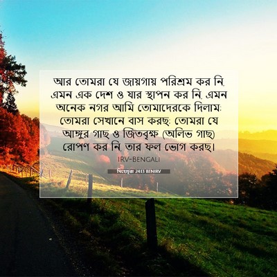 Picture 07 - যিহোচূৱা 24:13 BENIRV - আর তোমরা যে - Bible Verse Picture