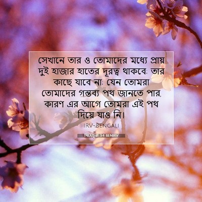 Picture 07 - যিহোচূৱা 3:4 BENIRV - সেখানে তার ও - Bible Verse Picture