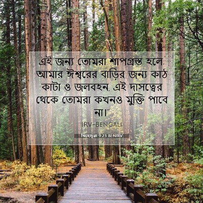 Picture 07 - যিহোচূৱা 9:23 BENIRV - এই জন্য তোমরা - Bible Verse Picture