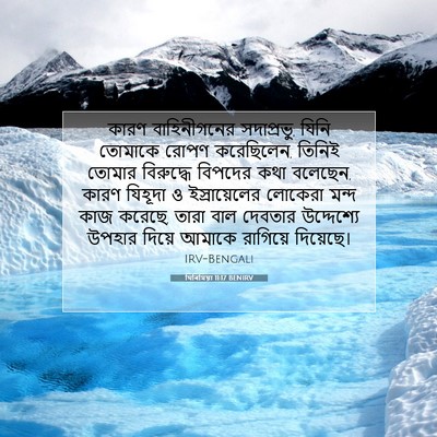 Picture 07 - যিৰিমিয়া 11:17 BENIRV - কারণ বাহিনীগনের - Bible Verse Picture