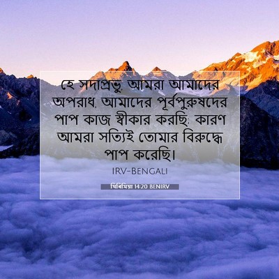 Picture 07 - যিৰিমিয়া 14:20 BENIRV - হে সদাপ্রভু, আমরা - Bible Verse Picture