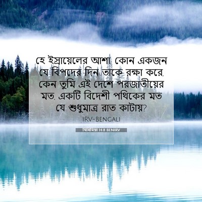 Picture 07 - যিৰিমিয়া 14:8 BENIRV - হে ইস্রায়েলের - Bible Verse Picture