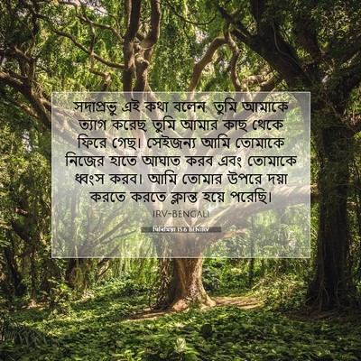 Picture 07 - যিৰিমিয়া 15:6 BENIRV - সদাপ্রভু এই কথা - Bible Verse Picture
