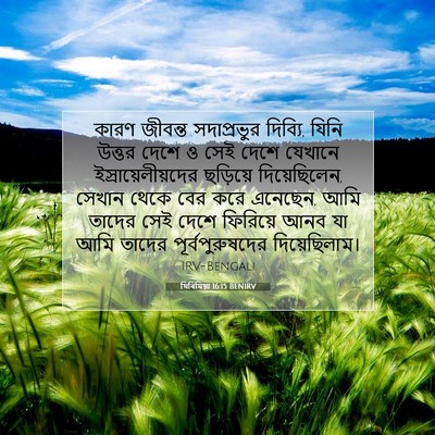 Picture 07 - যিৰিমিয়া 16:15 BENIRV - কারণ জীবন্ত - Bible Verse Picture