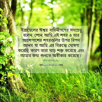 Picture 07 - যিৰিমিয়া 19:15 BENIRV - “ইস্রায়েলের - Bible Verse Picture