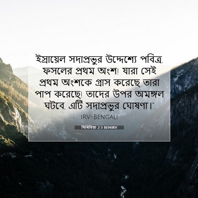 Picture 07 - যিৰিমিয়া 2:3 BENIRV - ইস্রায়েল - Bible Verse Picture
