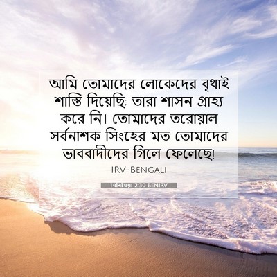 Picture 07 - যিৰিমিয়া 2:30 BENIRV - আমি তোমাদের - Bible Verse Picture