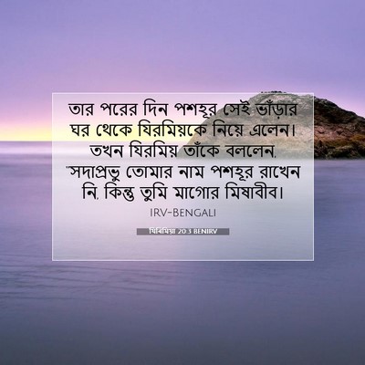 Picture 07 - যিৰিমিয়া 20:3 BENIRV - তার পরের দিন পশহূর - Bible Verse Picture