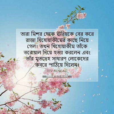 Picture 07 - যিৰিমিয়া 26:23 BENIRV - তারা মিশর থেকে - Bible Verse Picture