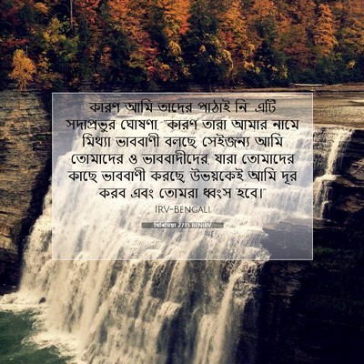 Picture 07 - যিৰিমিয়া 27:15 BENIRV - কারণ আমি তাদের - Bible Verse Picture