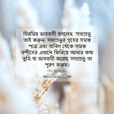 Picture 07 - যিৰিমিয়া 28:6 BENIRV - যিরমিয় ভাববাদী - Bible Verse Picture