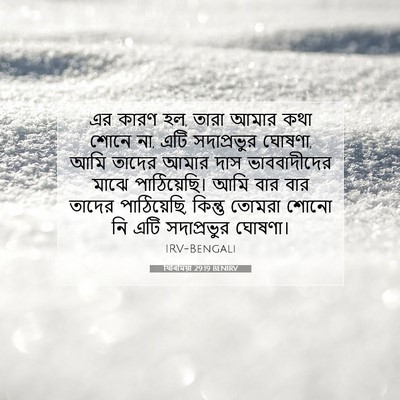 Picture 07 - যিৰিমিয়া 29:19 BENIRV - এর কারণ হল, তারা - Bible Verse Picture