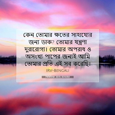 Picture 07 - যিৰিমিয়া 30:15 BENIRV - কেন তোমার ক্ষতের - Bible Verse Picture