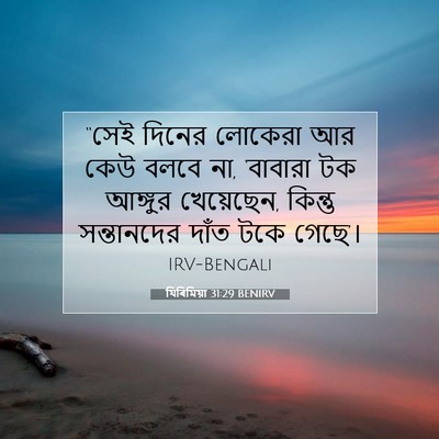 Picture 07 - যিৰিমিয়া 31:29 BENIRV - “সেই দিনের লোকেরা - Bible Verse Picture