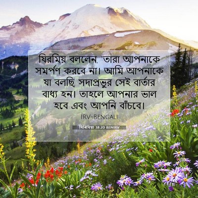 Picture 07 - যিৰিমিয়া 38:20 BENIRV - যিরমিয় বললেন, - Bible Verse Picture
